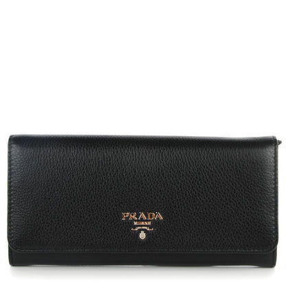 Prada Vitello Phenix Continental Flap Wallet Nero Black 1 of 7