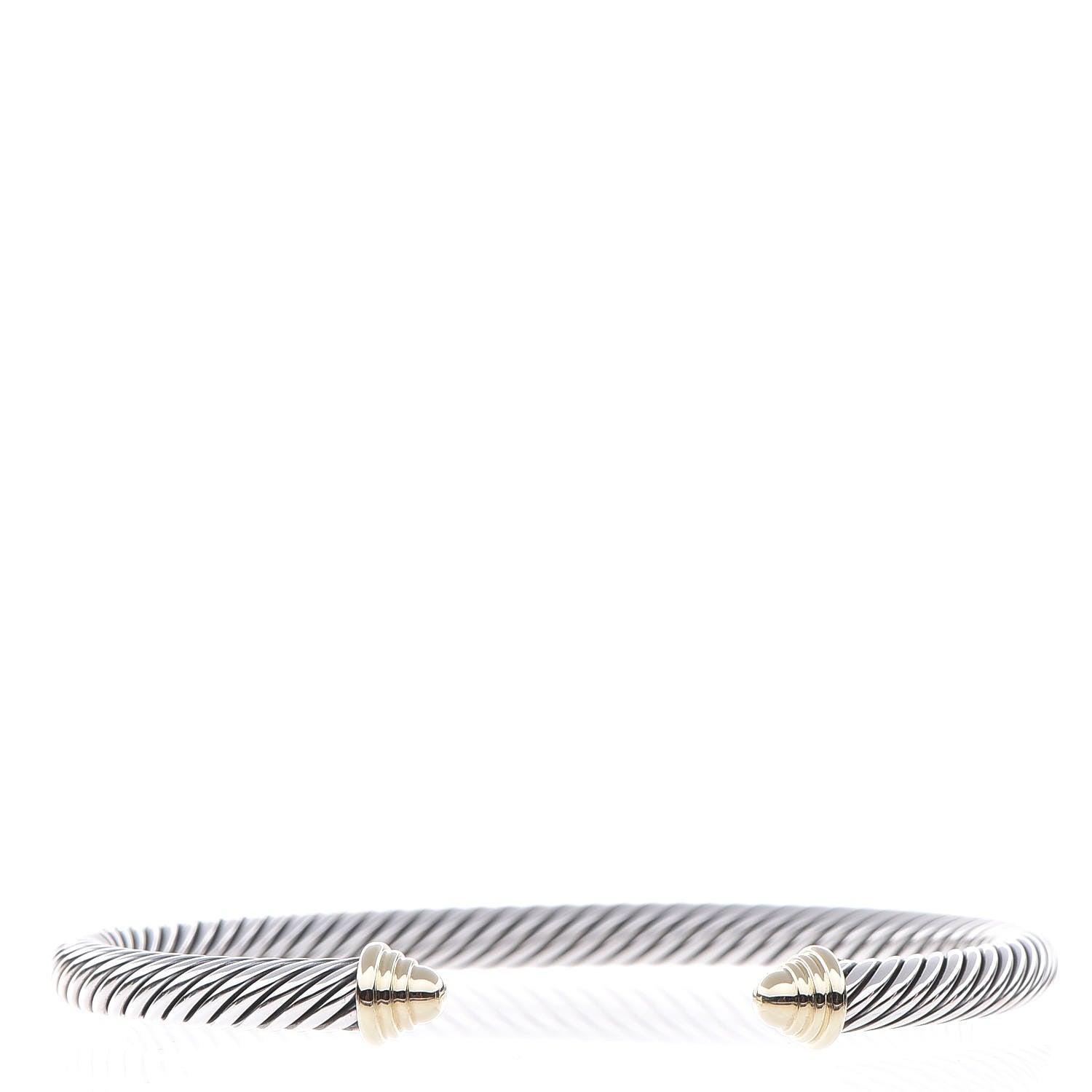 David Yurman Sterling Silver 14K Yellow Gold 5mm Cable Classics Bracelet 1 of 6