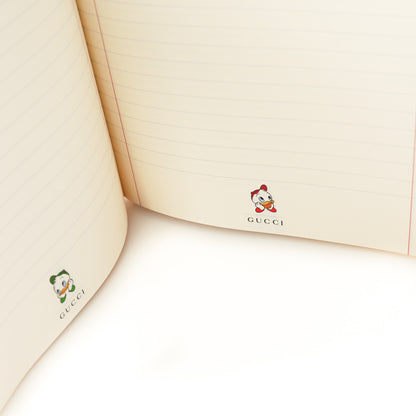 Gucci X DISNEY GG Supreme Monogram Textured Dollar Calfskin Donald Duck Notebook Beige Ebony Yellow 6 of 7