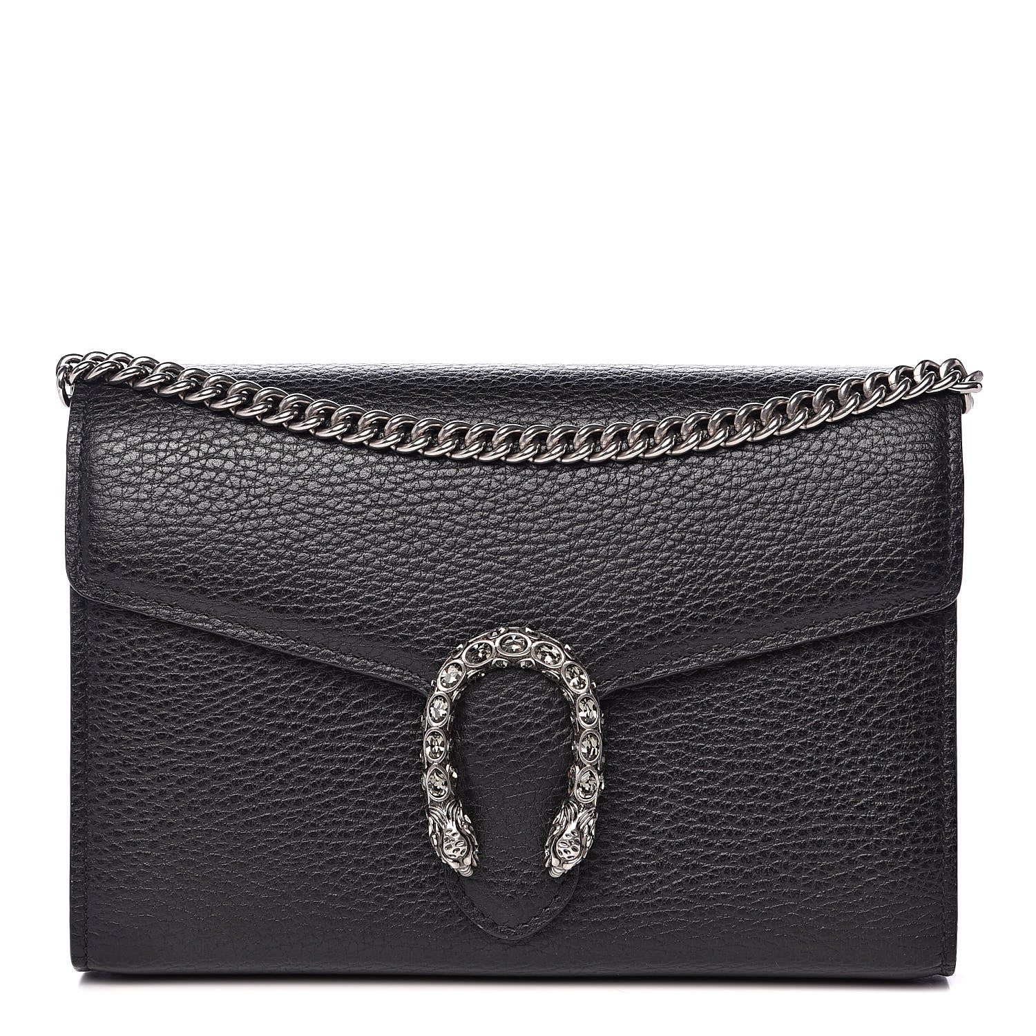 Gucci Calfskin Mini Dionysus Chain Wallet Black 1 of 11