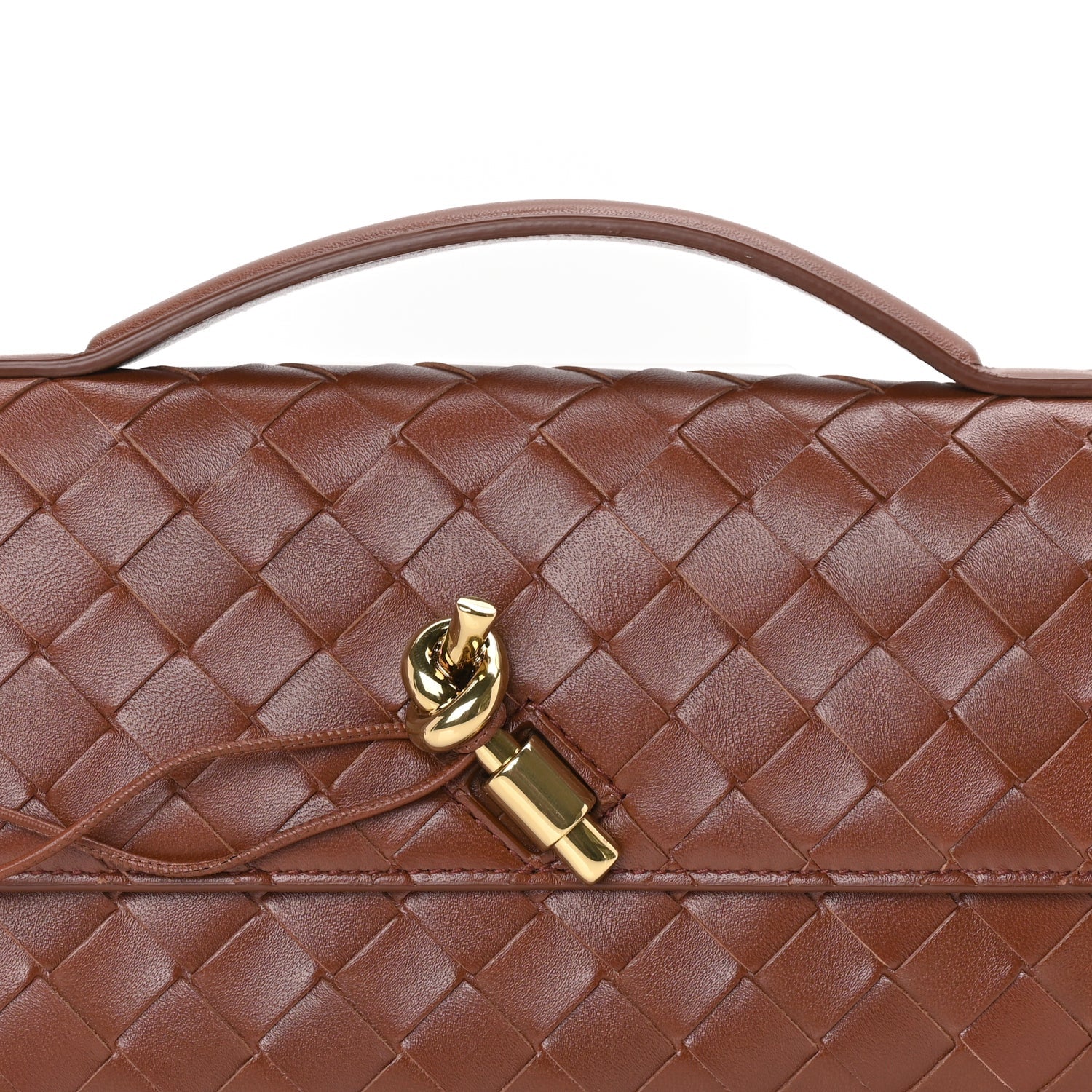 Bottega Veneta Nappa Intrecciato Long Andiamo Top Handle Clutch Sapele 6 of 8