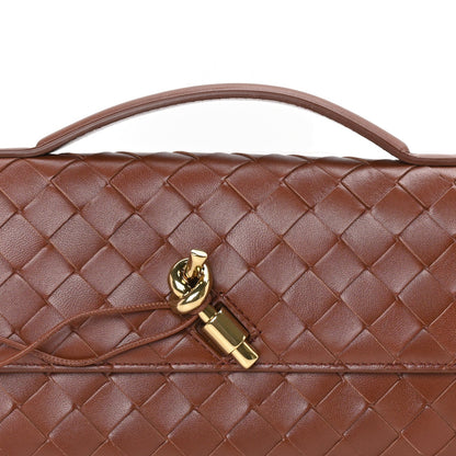Bottega Veneta Nappa Intrecciato Long Andiamo Top Handle Clutch Sapele 6 of 8