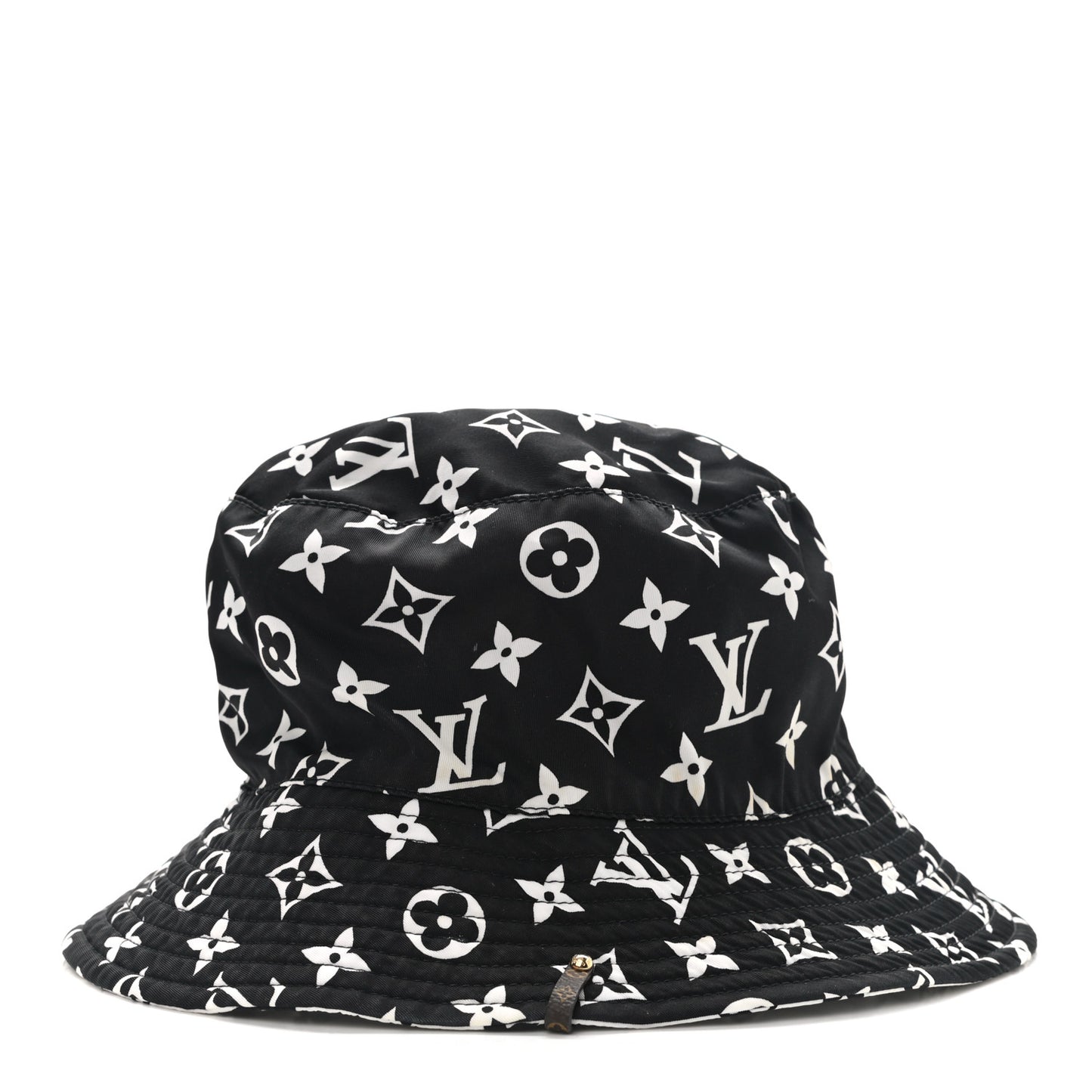 Nylon Monogram Reversible Bob Bucket Hat S Black White