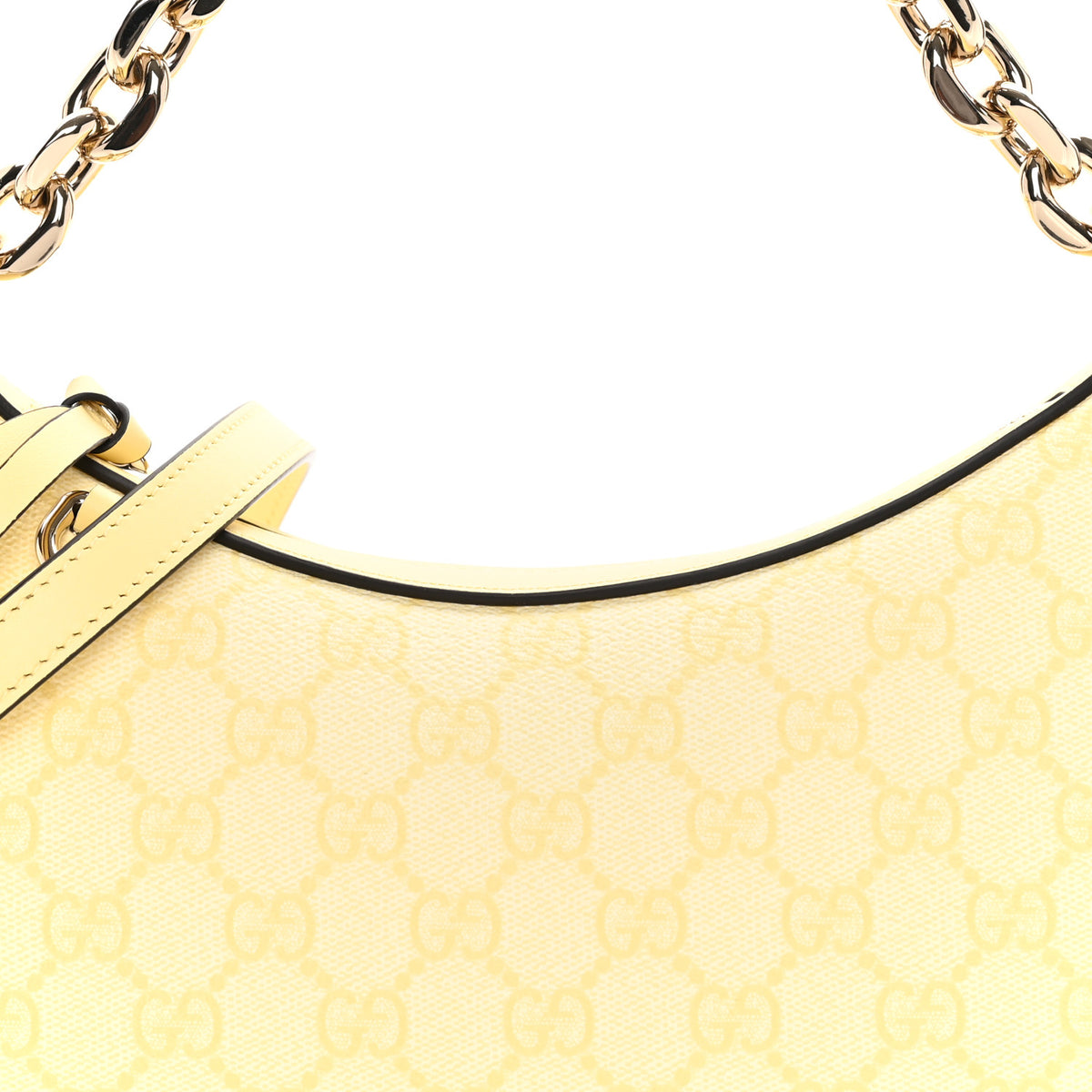 GG Supreme Monogram Emblem Shoulder Bag Yellow