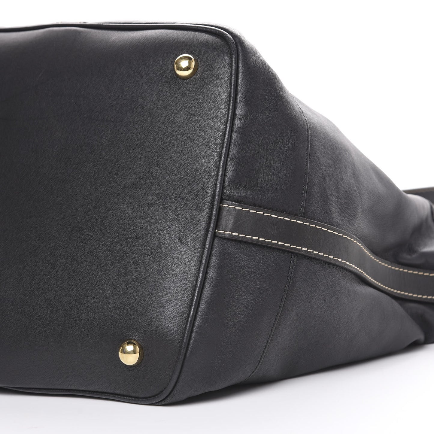 Lambskin Satchel Black Tan