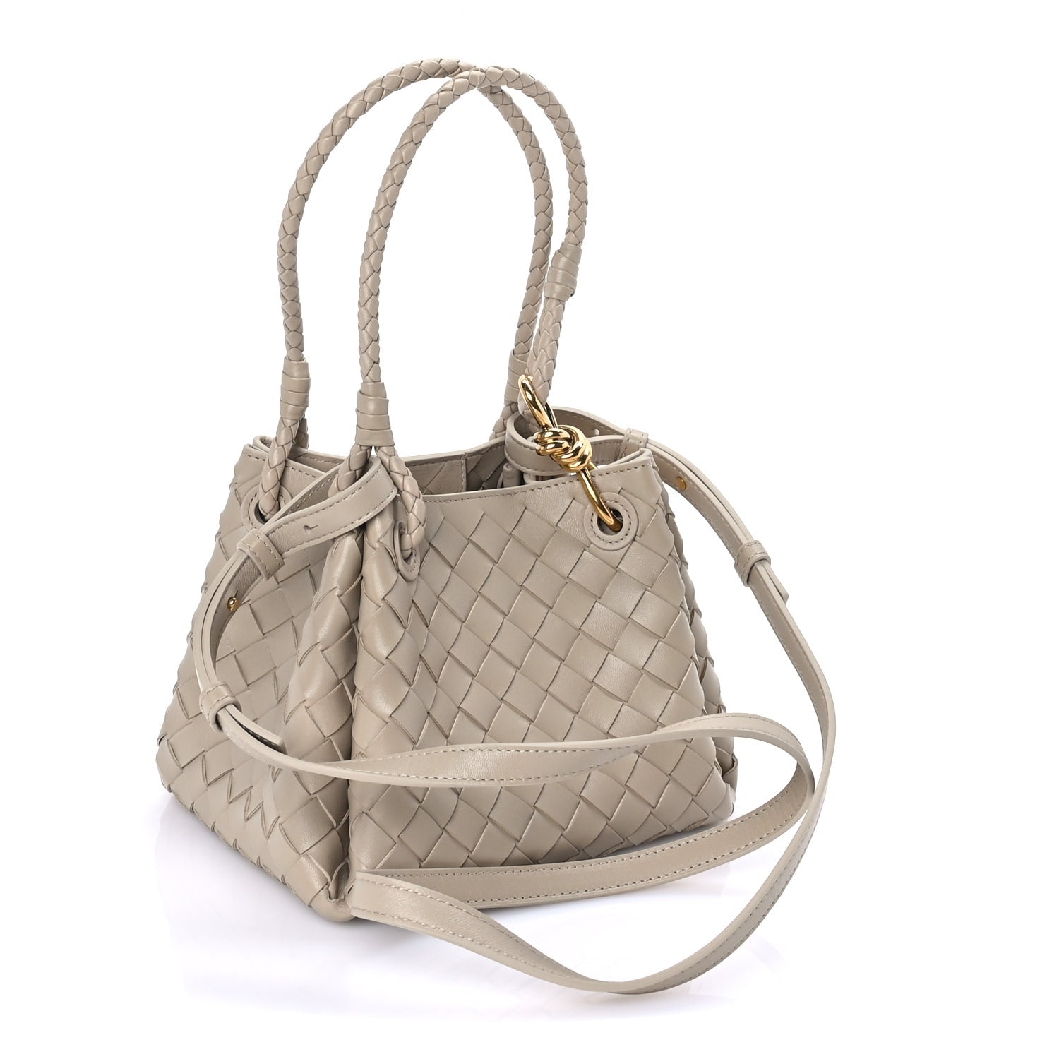 Bottega Veneta Nappa Intrecciato Mini Parachute Shoulder Bag Ecru 2 of 7
