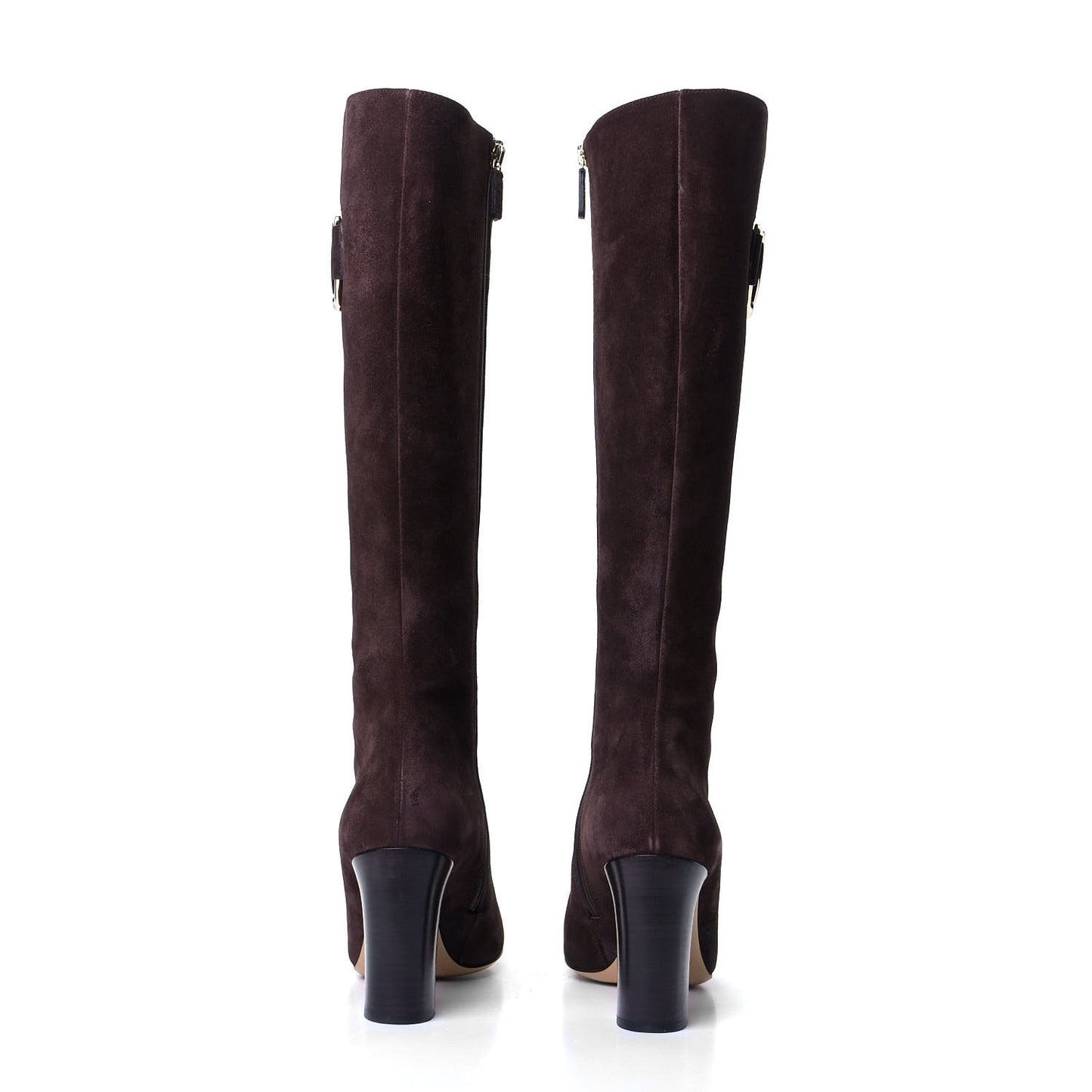 Suede Horsebit Knee High Boots 37.5 Brown
