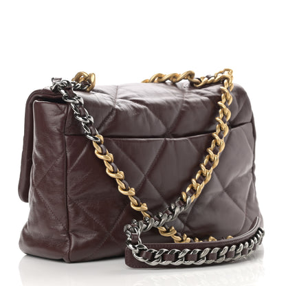 Chanel Lambskin Quilted Large Chanel 19 Flap Dark Brown 3 of 12