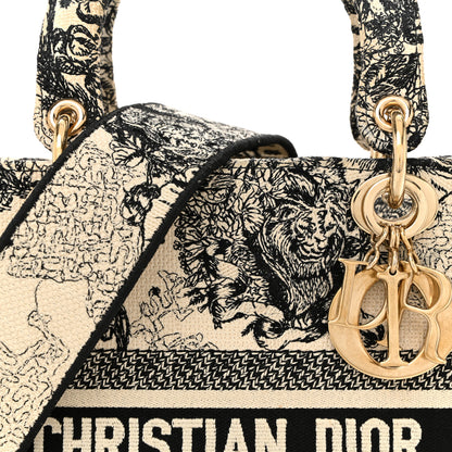 Christian Dior Canvas Embroidered Zodiac Toile De Jouy Medium Lady D-Lite Latte 8 of 12