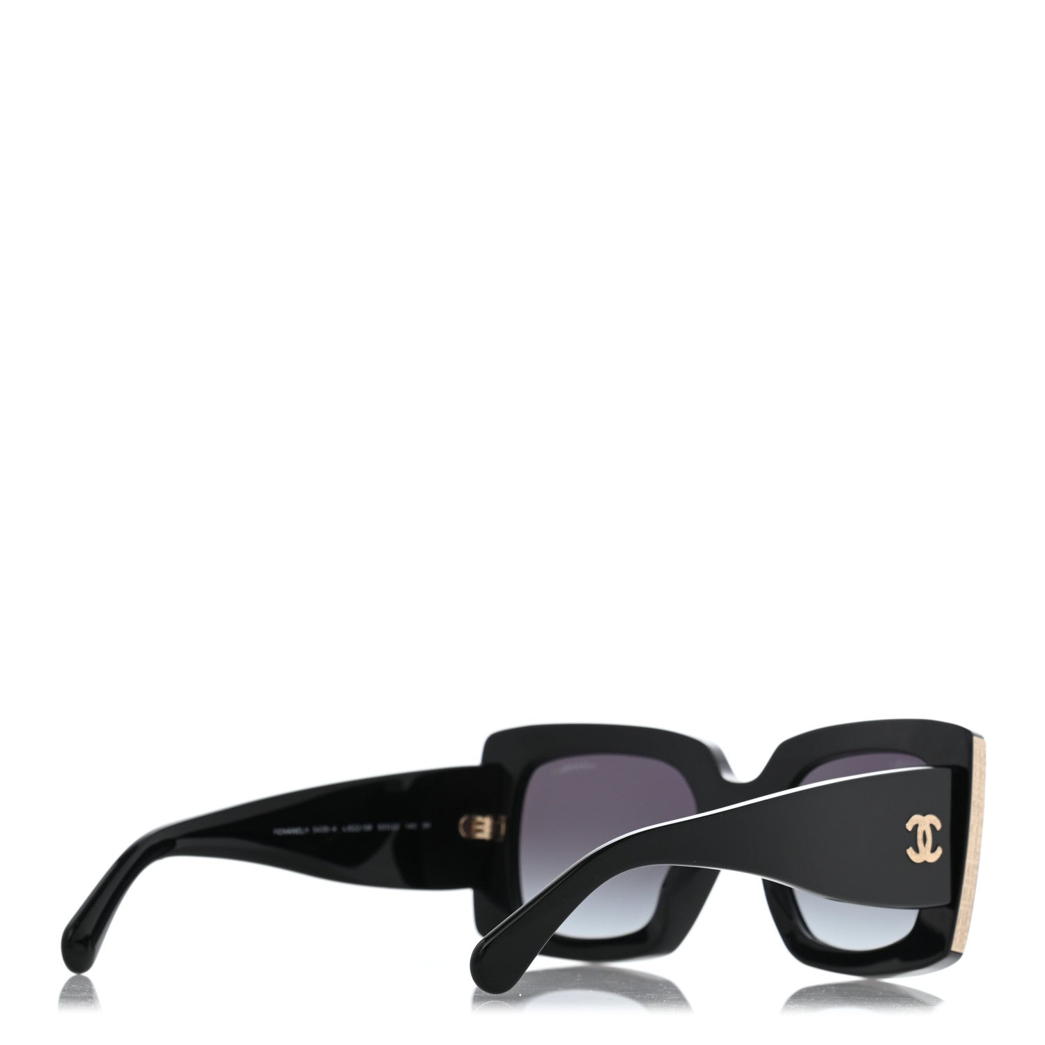 Chanel Acetate Rectangle Sunglasses 5435 Black 4 of 7