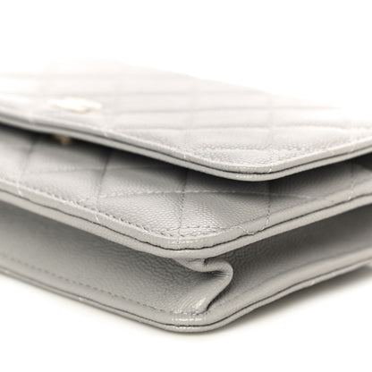Chanel Caviar Quilted Wallet On Chain WOC Grey 11 of 12