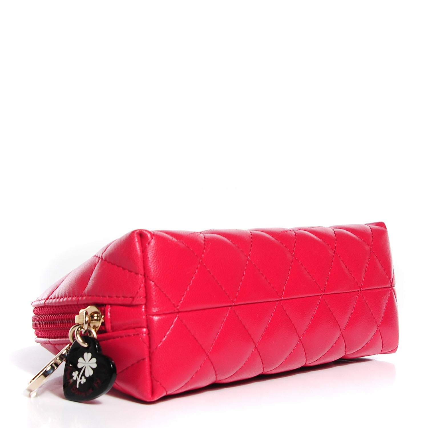 Chanel Lambskin Quilted Valentine Cosmetic Pouch Red 4 of 8