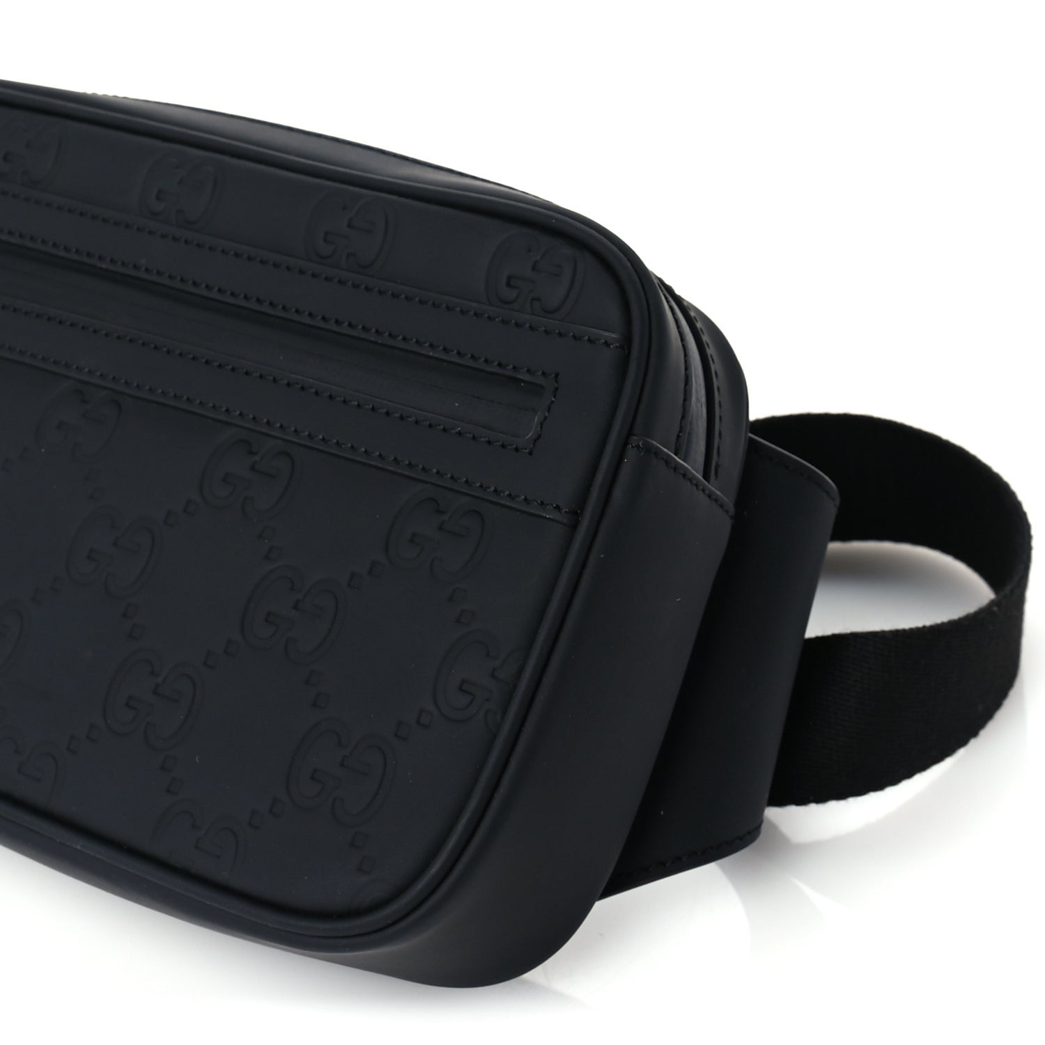 Gucci Rubber Effect Monogram GG Waist Belt Bag  Black 8 of 8