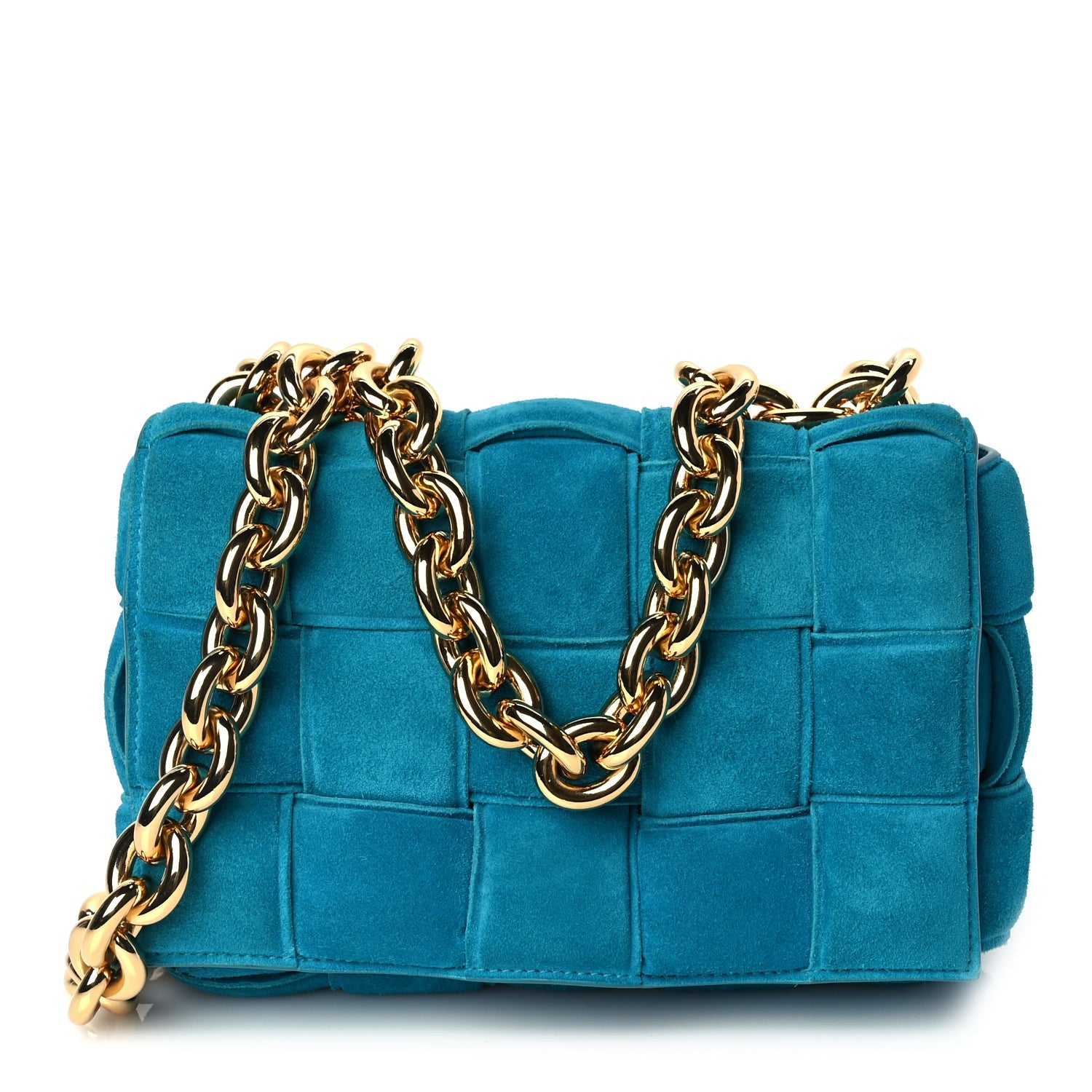 Bottega Veneta Suede Maxi Intrecciato Padded Chain Cassette Crossbody Bag Blaster 1 of 8