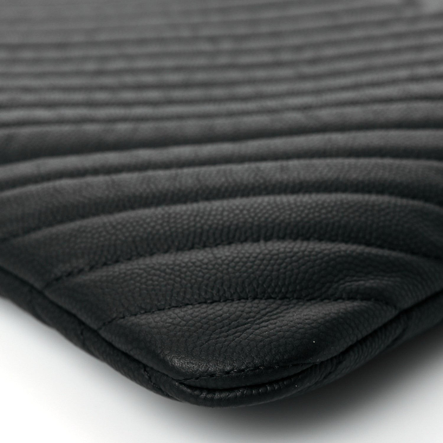 Chanel Caviar Chevron Quilted Large Cosmetic Case Black 10 of 10