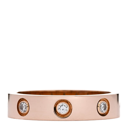 Cartier 18K Pink Gold 8 Diamond 4mm LOVE Wedding Band Ring 48 4.5 3 of 6
