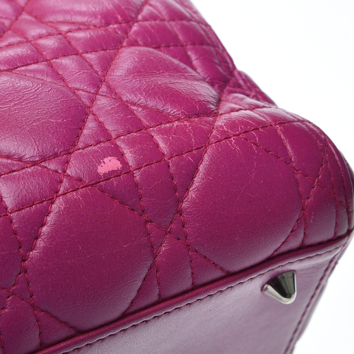 Christian Dior Lambskin Cannage Medium Lady Dior Fuchsia 7 of 11