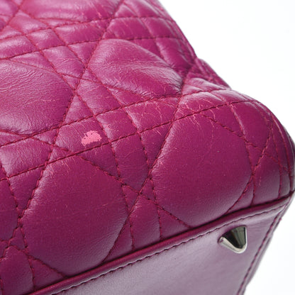 Christian Dior Lambskin Cannage Medium Lady Dior Fuchsia 7 of 11