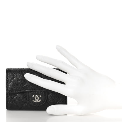 Chanel Caviar Quilted Classic 4 Key Holder Wallet Black 2 of 9