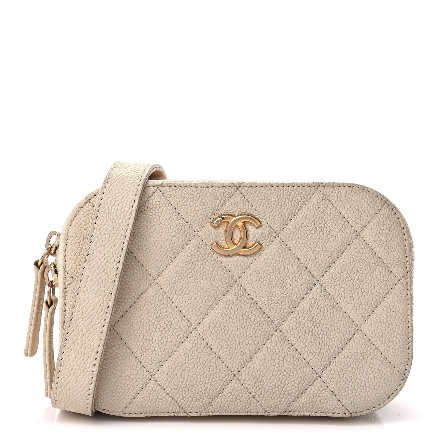 Chanel Caviar Quilted Flap Waist Bag  White 1 of 8