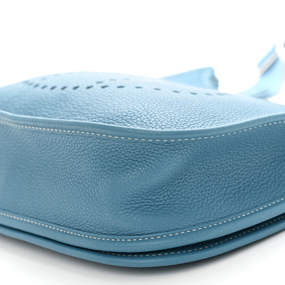 Hermes Taurillon Clemence Evelyne III PM Blue Jean 10 of 11