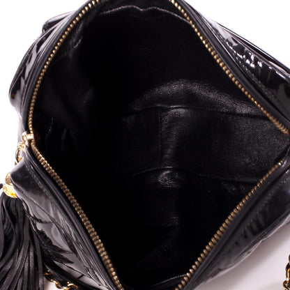 Chanel Patent Quilted Tassel Camera Case Black 8 of 8