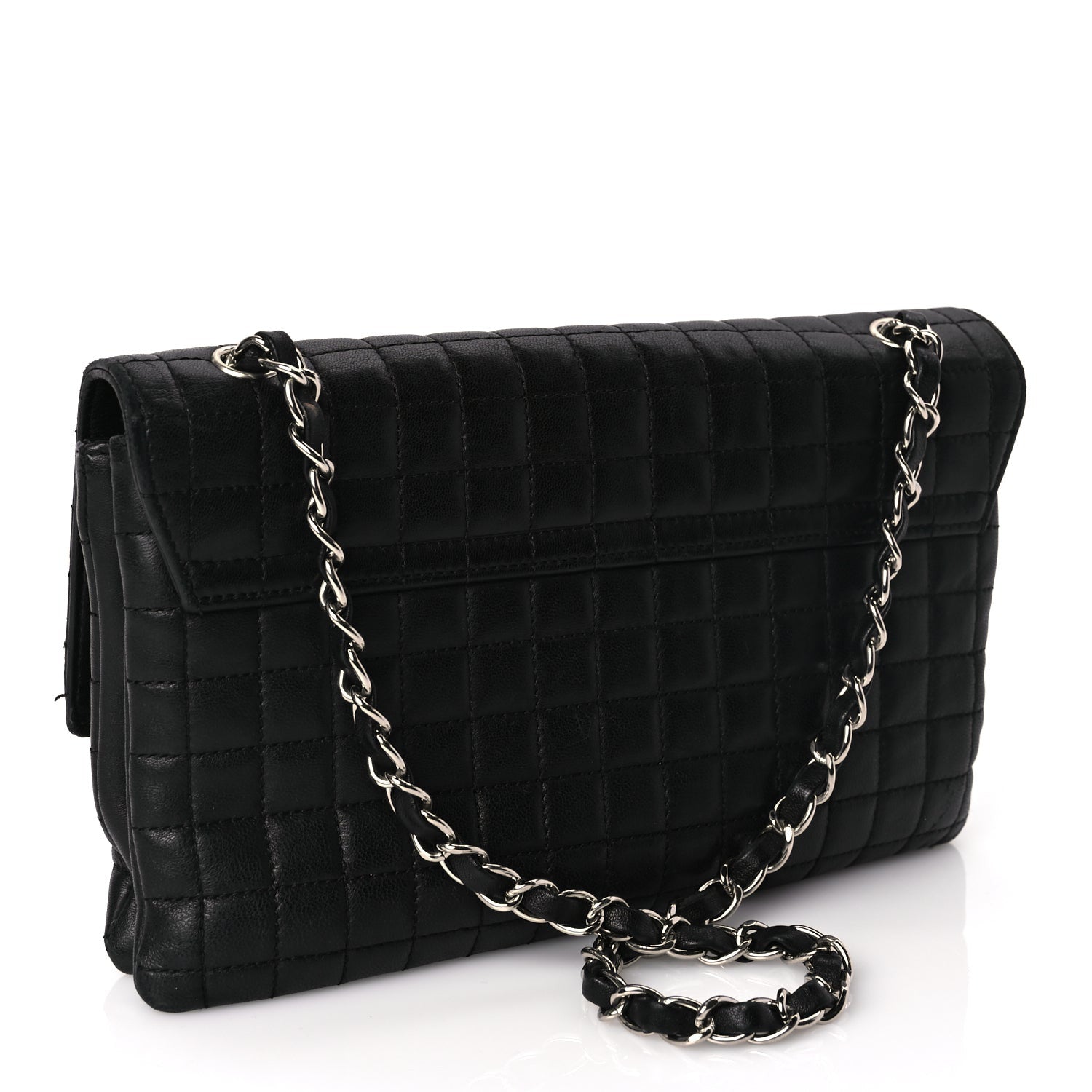 Chanel Lambskin Quilted Chocolate Bar Camellia No. 5 Flap Bag Black 2 of 9