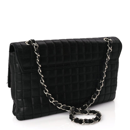 Chanel Lambskin Quilted Chocolate Bar Camellia No. 5 Flap Bag Black 2 of 9