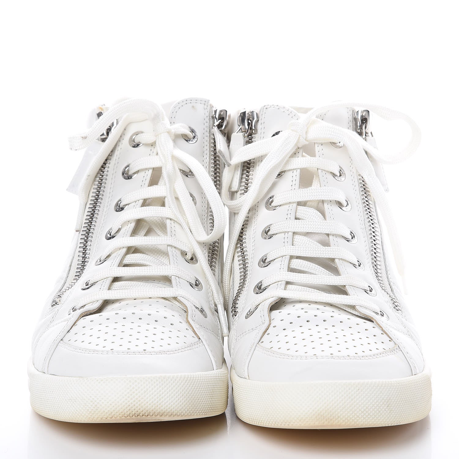 Chanel Calfskin High Top CC Sneakers 37 White 2 of 8