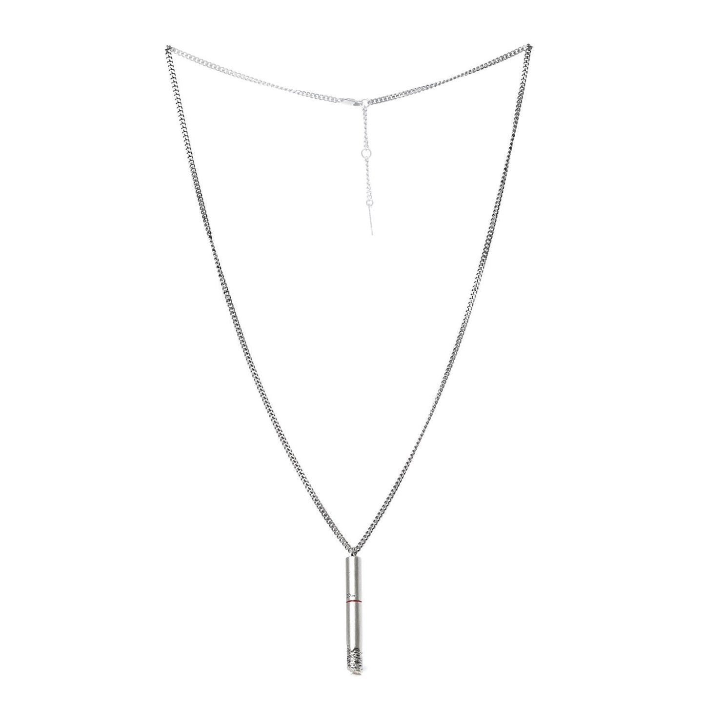 Metal Cigarette Necklace Silver