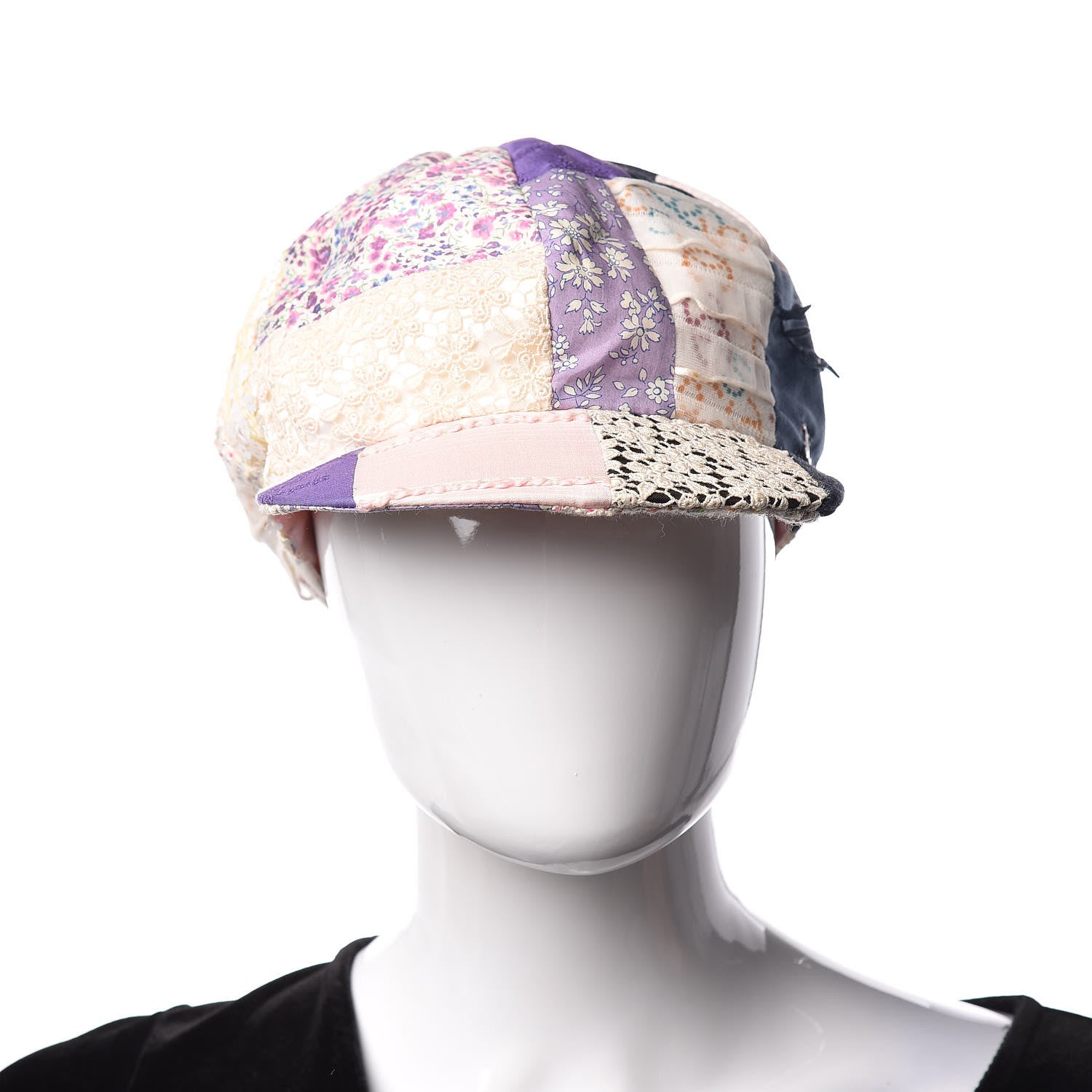 Chanel Fabric Patchwork Cap Hat M Multicolor 2 of 11