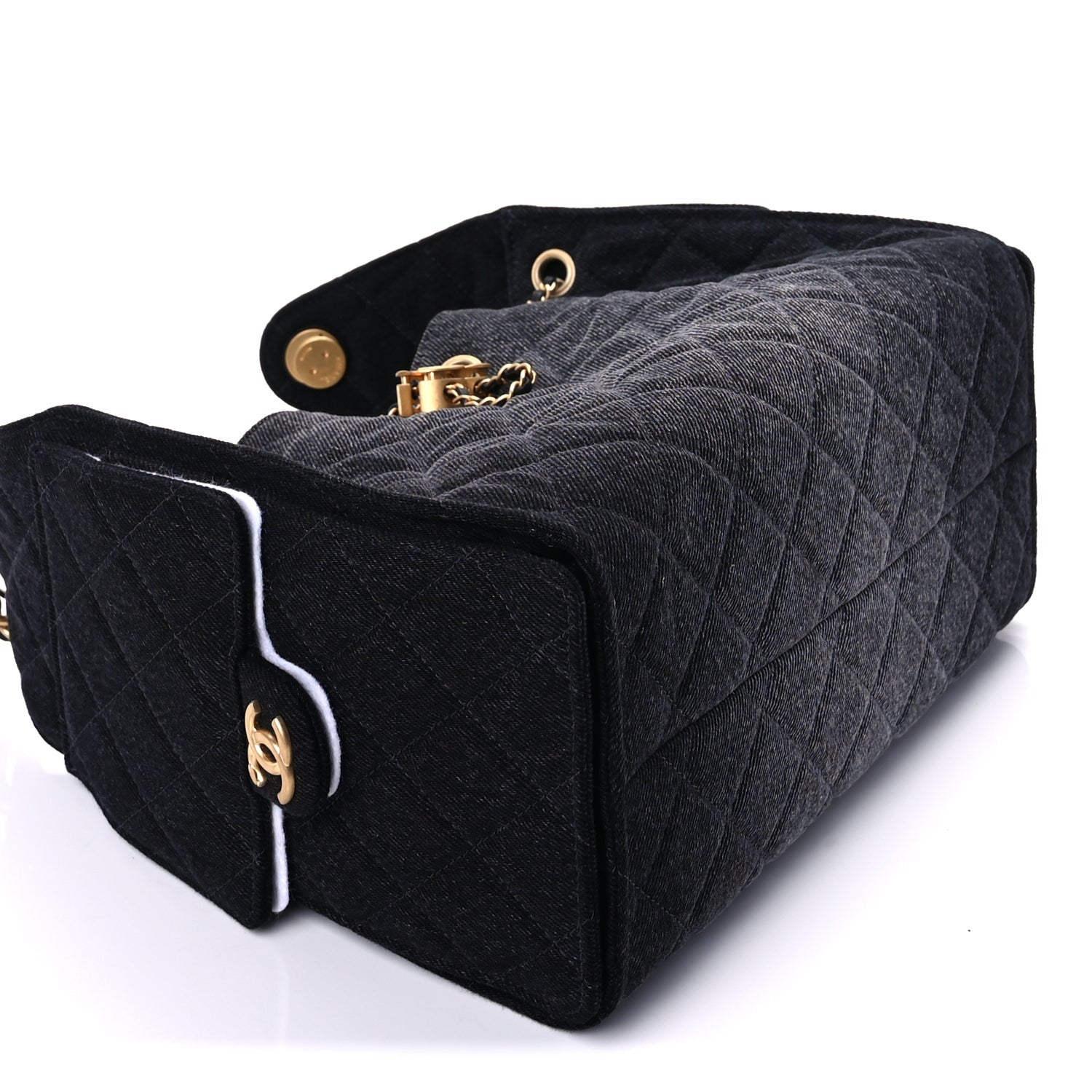 Chanel Washed Denim Quilted Small  25 Handbag  Black 8 of 9