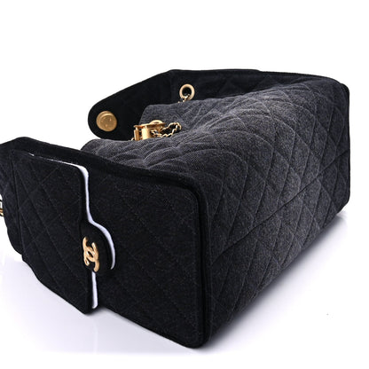 Chanel Washed Denim Quilted Small  25 Handbag  Black 8 of 9