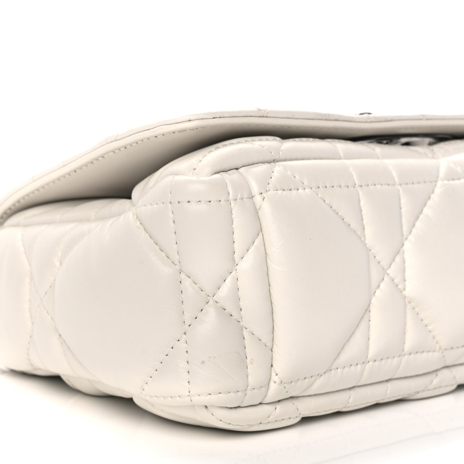 Christian Dior Calfskin Macrocannage Small Dior Caro Bag Ivory 8 of 9