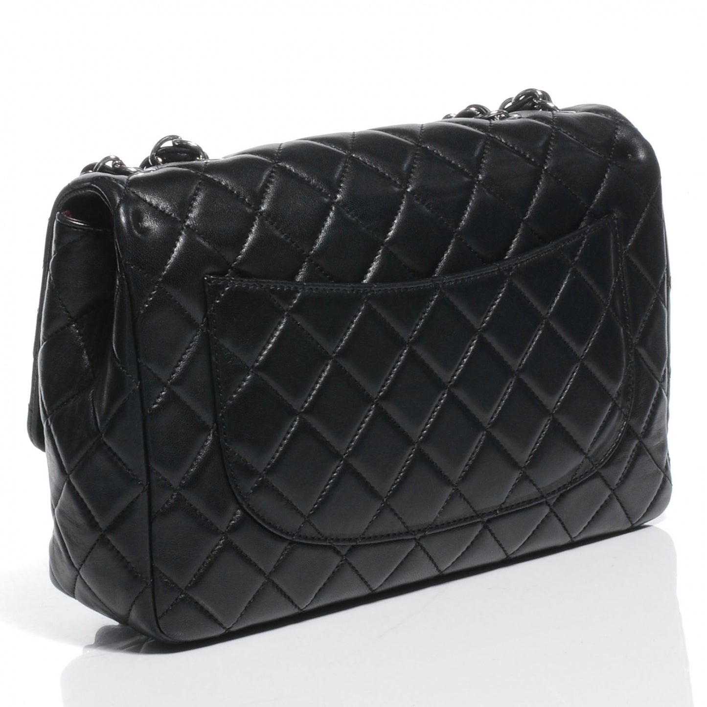Lambskin Jumbo Single Flap Black