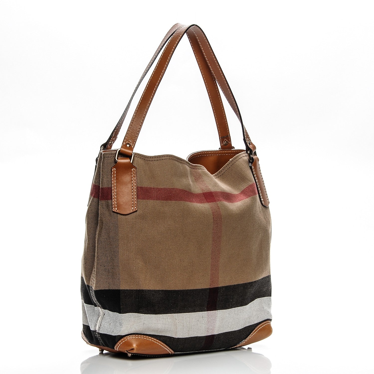 Burberry Canvas Mega Check Medium Maidstone Saddle Brown 3 of 10