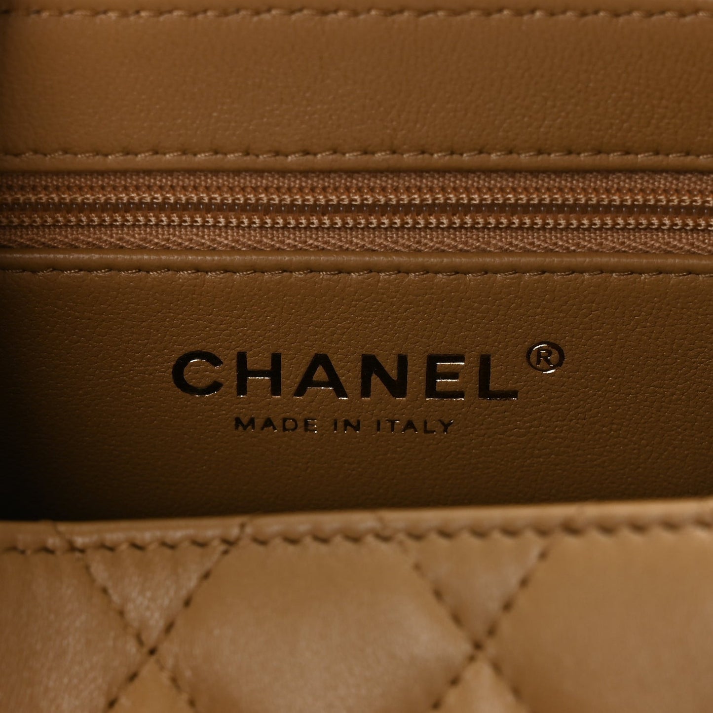 Shiny Aged Calfskin Quilted Nano Kelly Shopper Beige