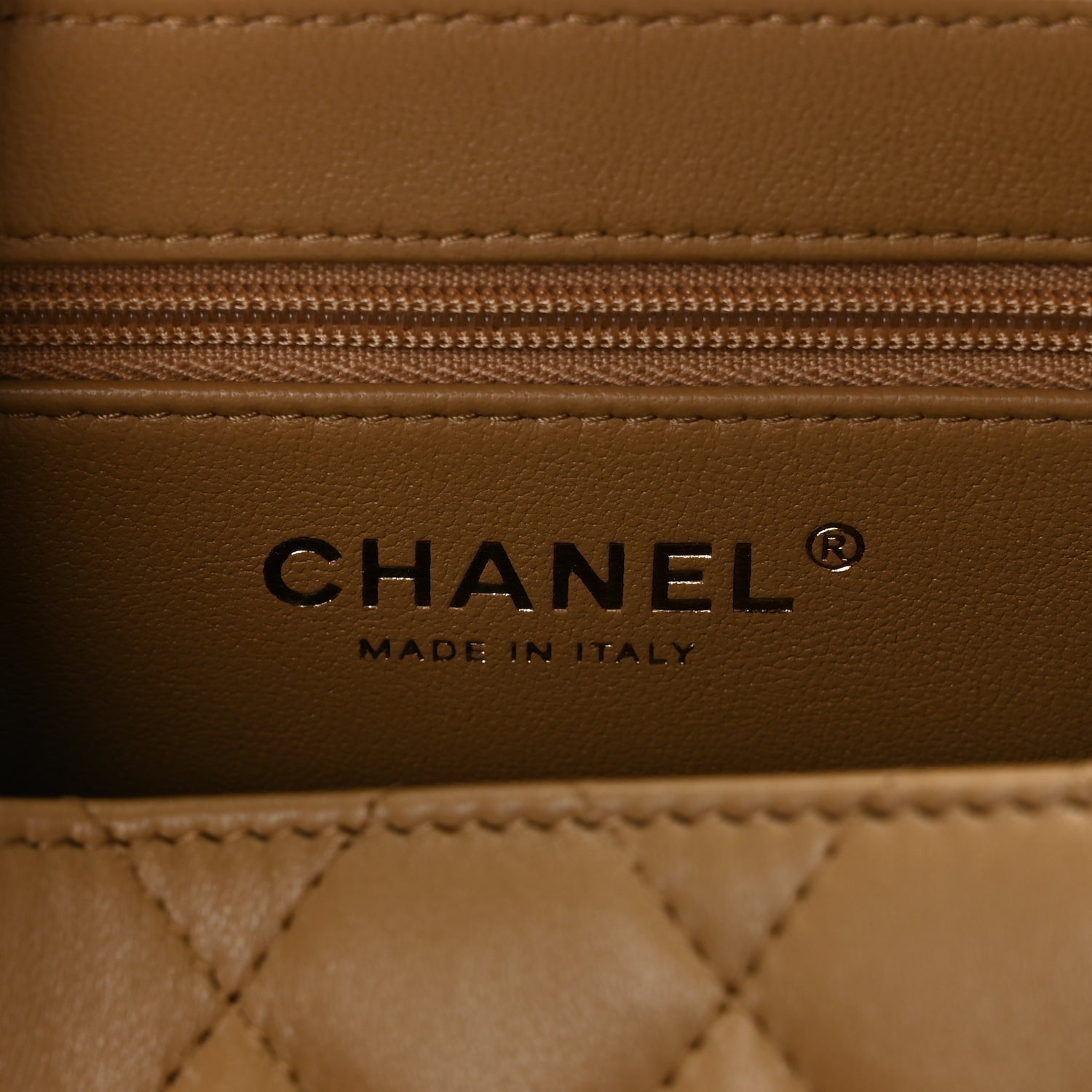 Chanel Shiny Aged Calfskin Quilted Nano Kelly Shopper Beige 5 of 9