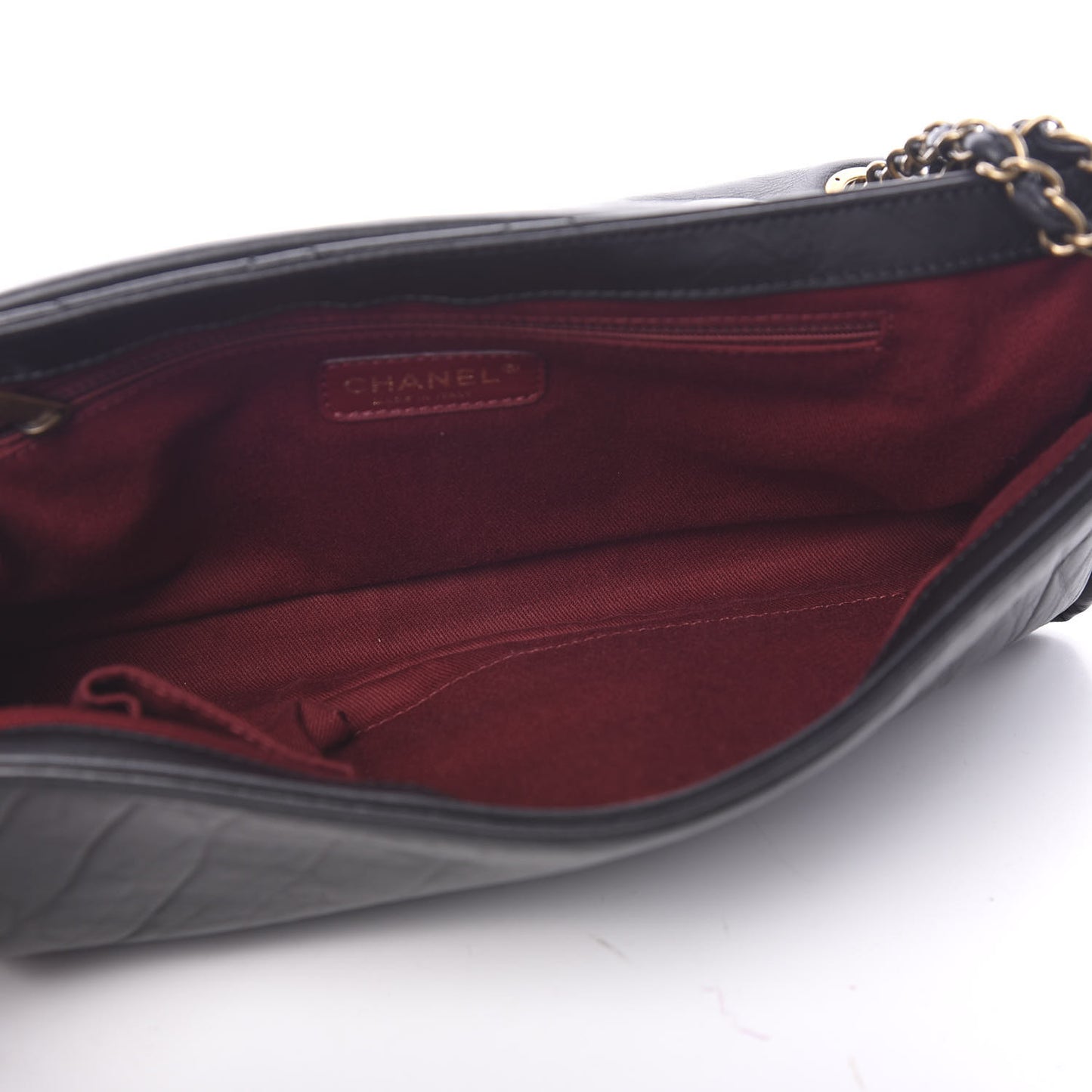 Aged Calfskin Quilted Medium Pondichery Flap Black