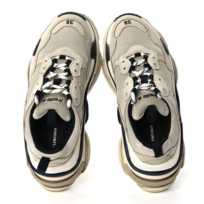 Balenciaga Fabric Mesh Womens Triple S Sneakers 38 Beige Black 2 of 9