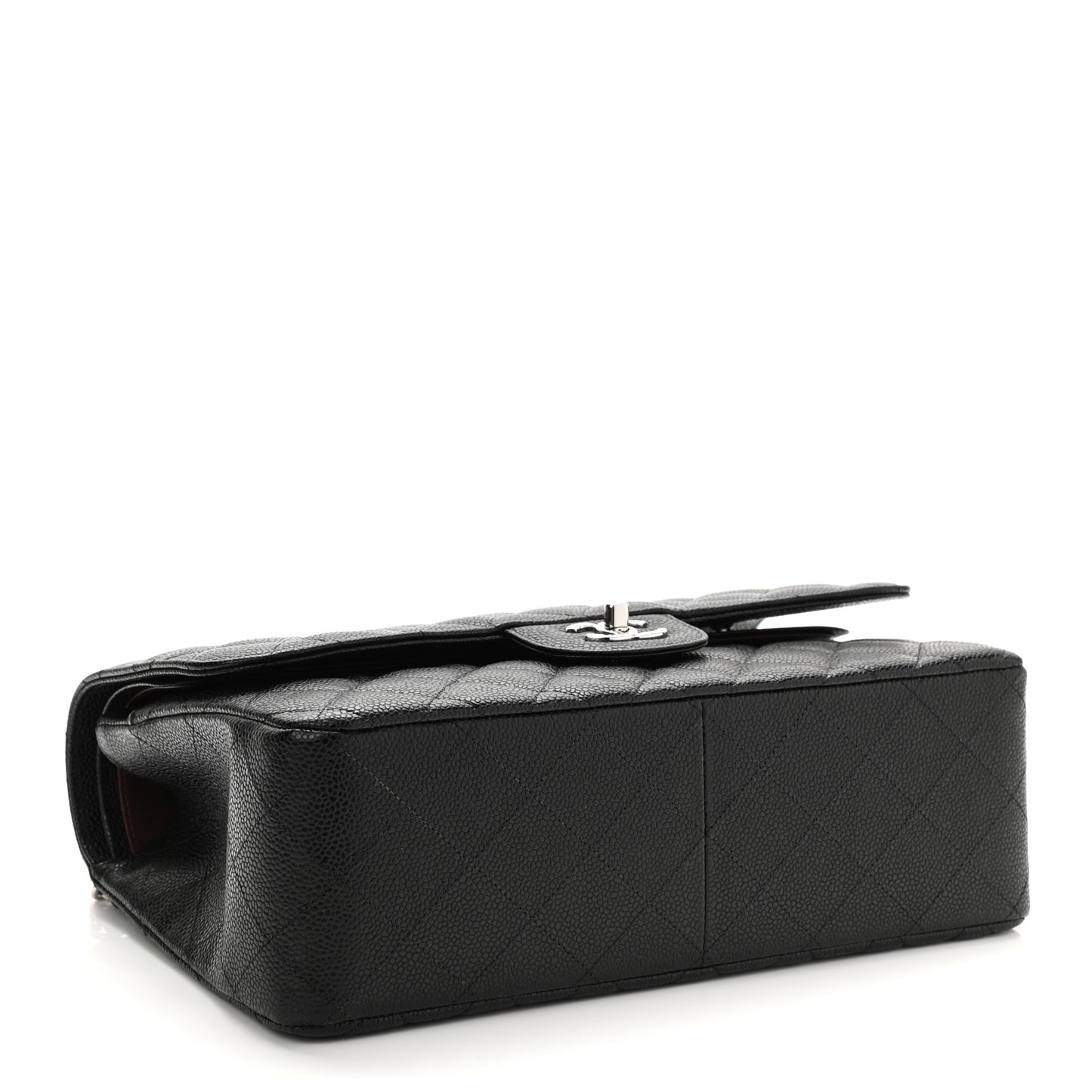 Caviar Quilted Jumbo Double Flap Black