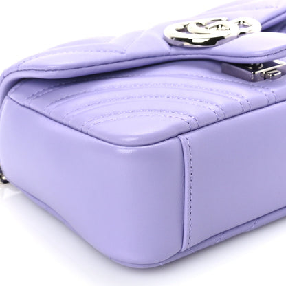 Gucci Lambskin Matelasse Small GG Marmont Shoulder Bag Lilac 7 of 8