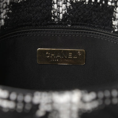 Chanel Tweed Quilted Medium Chanel 19 Flap Black White 6 of 11