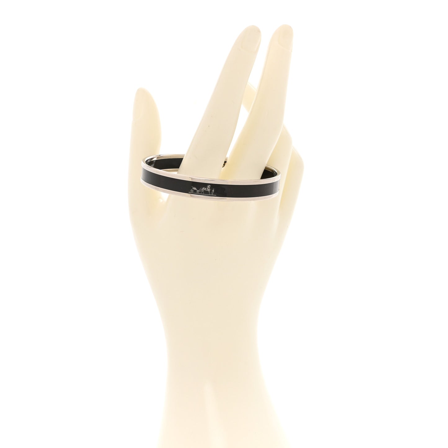 Enamel Printed Narrow Caleche Bracelet 65 Black