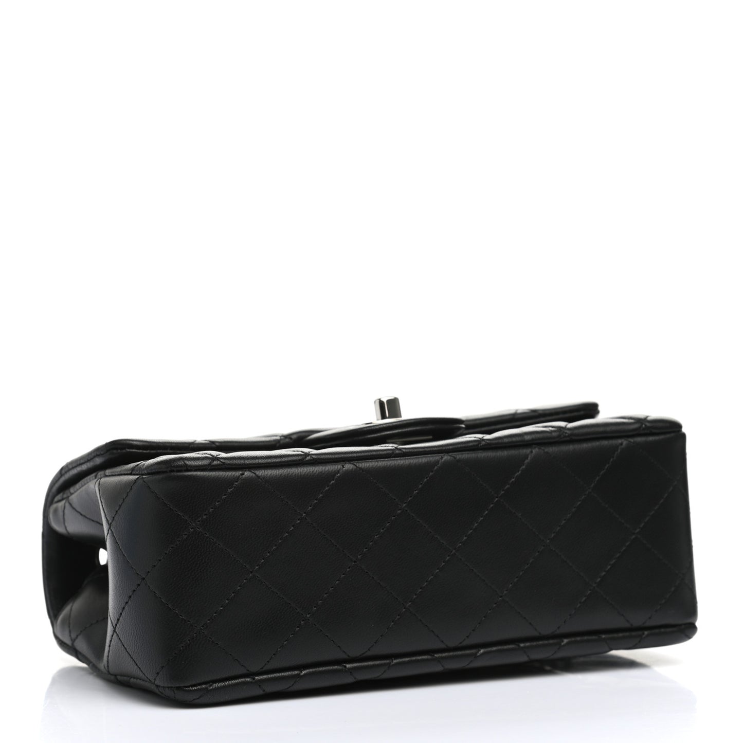Lambskin Quilted Mini Rectangular Flap Black