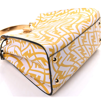 Fendi X SARAH COLEMAN Vitello Liberty Shiny Nappa Plexiglass FF Vertigo Mini Peekaboo Iconic Satchel  Mimosa White 8 of 9