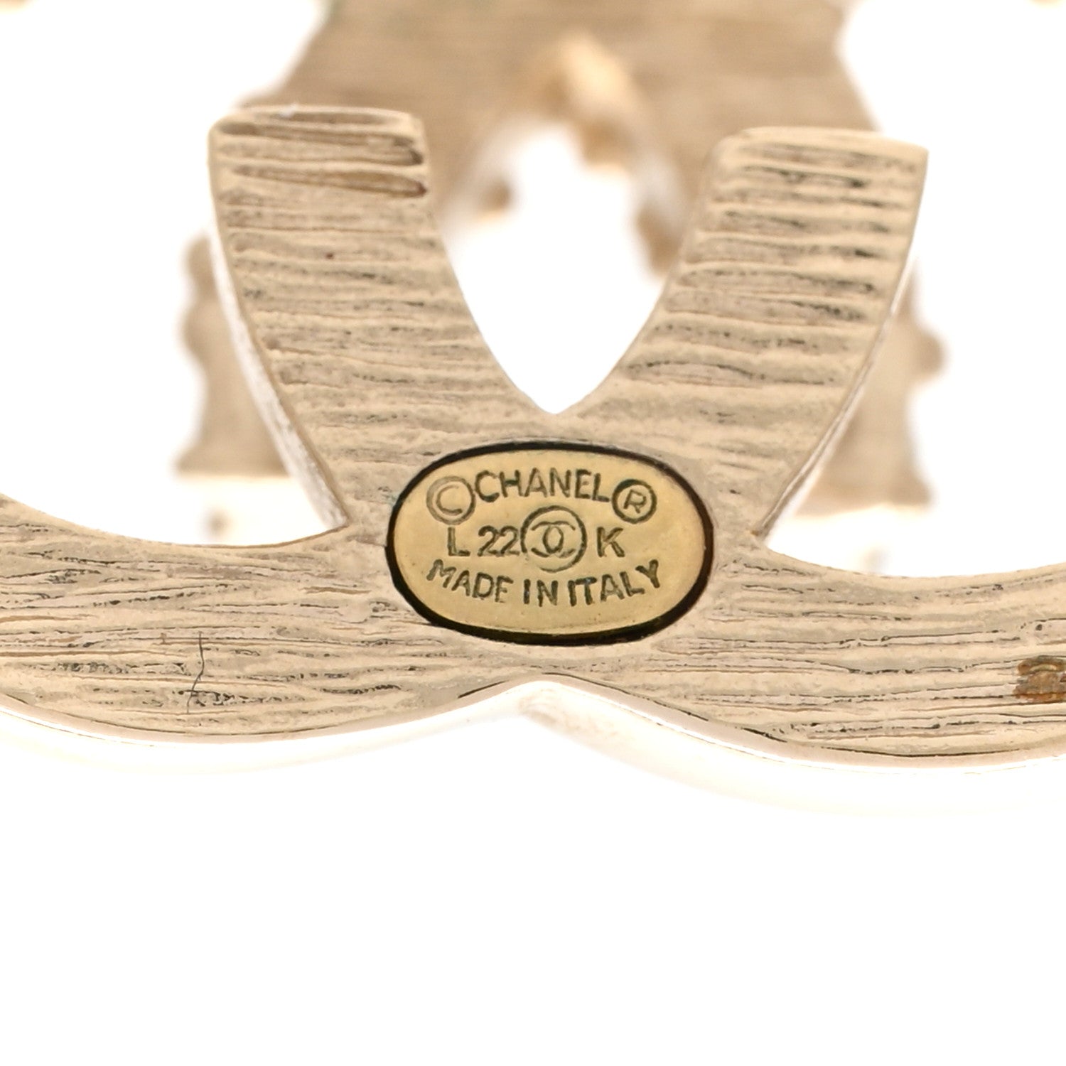 Chanel Metal Crystal Bead CC Earrings Gold 4 of 6