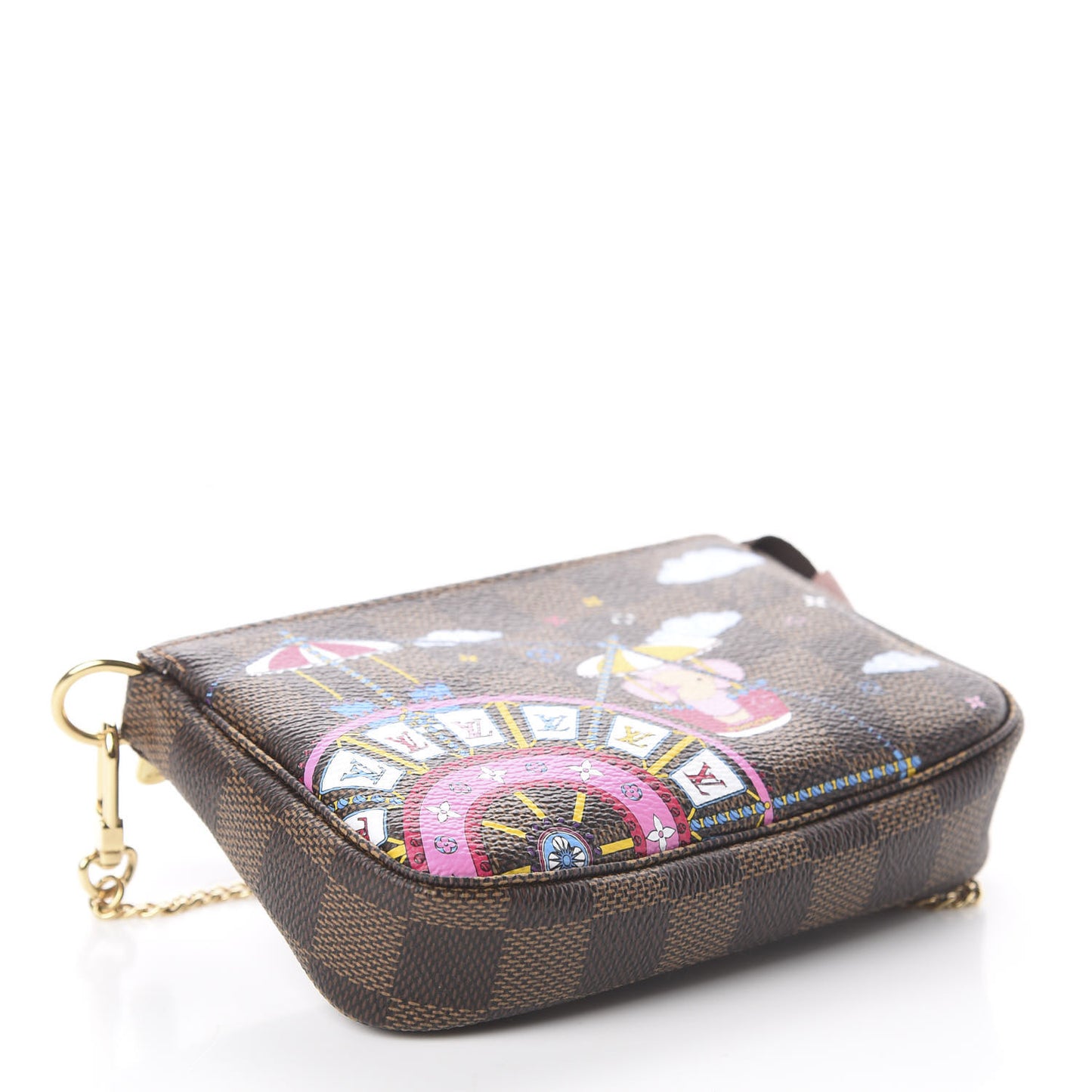 Damier Ebene 2020 Christmas Animation Big Wheel Mini Pochette Accessories Rose Ballerine