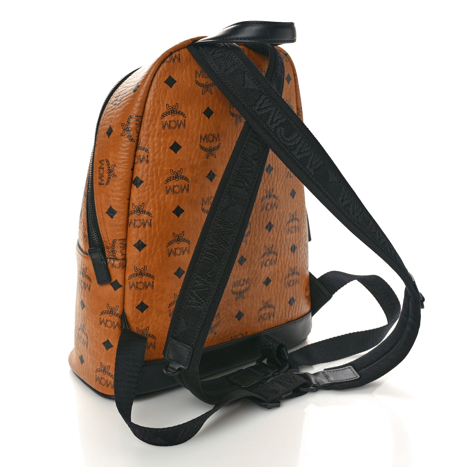 MCM Visetos Small Stark Backpack Cognac Black 3 of 10