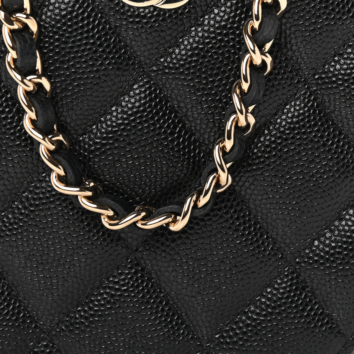 Chanel Caviar Quilted Round Clutch With Chain Black 7 of 9